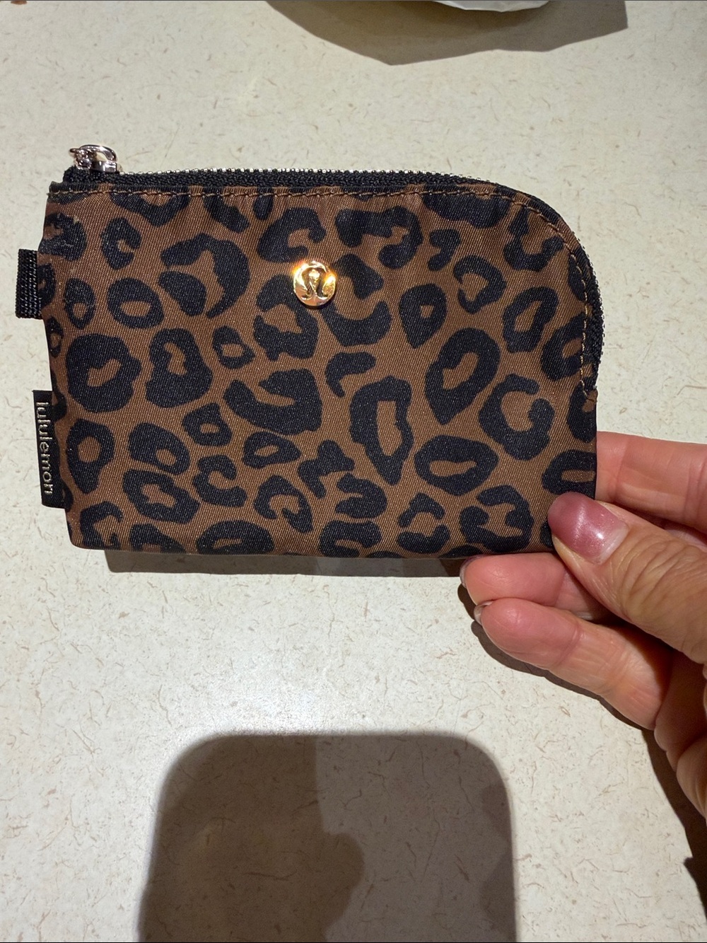 lululemon athletica Brown & Black Leopard Card Pouch